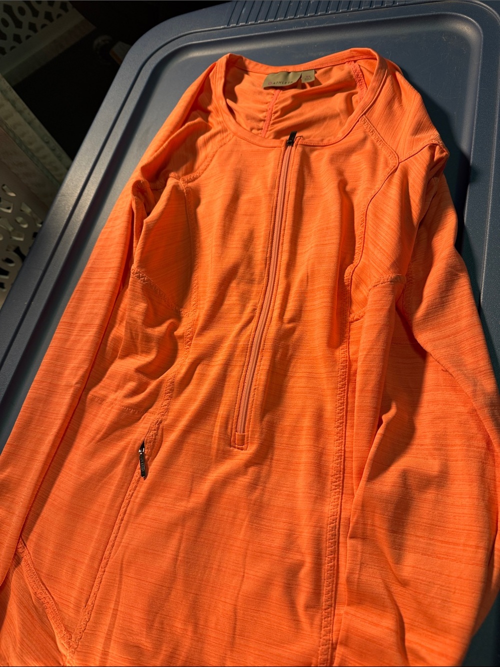 Athleta Men's Zip-Up Sweater in Bright Orange